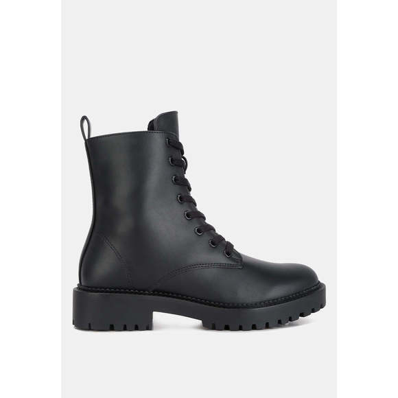 Forter Faux Leather Lace Up Boots - Picture 1 of 5